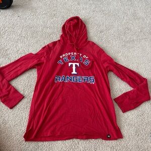 47 Red Hooded Pullover with White Logo